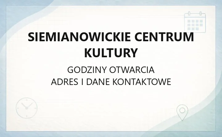 Siemianowickie Centrum Kultury - kontakt, oddziały i stała oferta